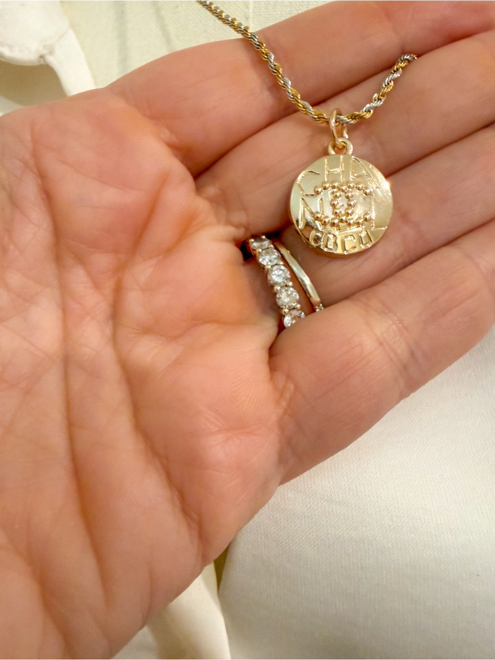 Authentic CHANEL Gold Tone Coin Pendant Necklace - Picture 3 of 5